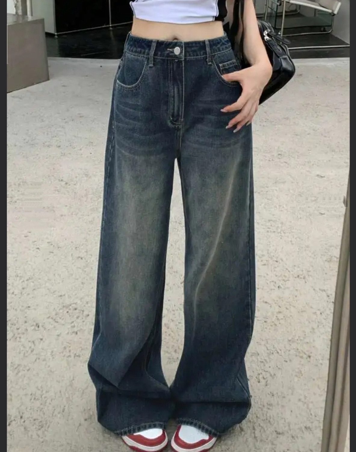 Image of RUNISHA Loose Fit Women Blue, Green, Dark Blue Jeans