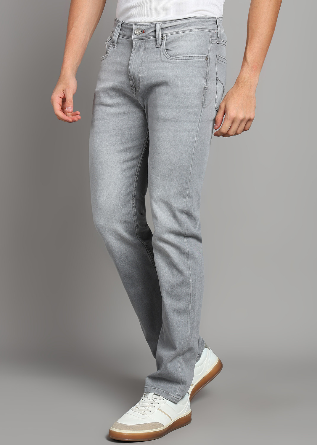 Image of KILLER Straight Fit Men Grey Jeans