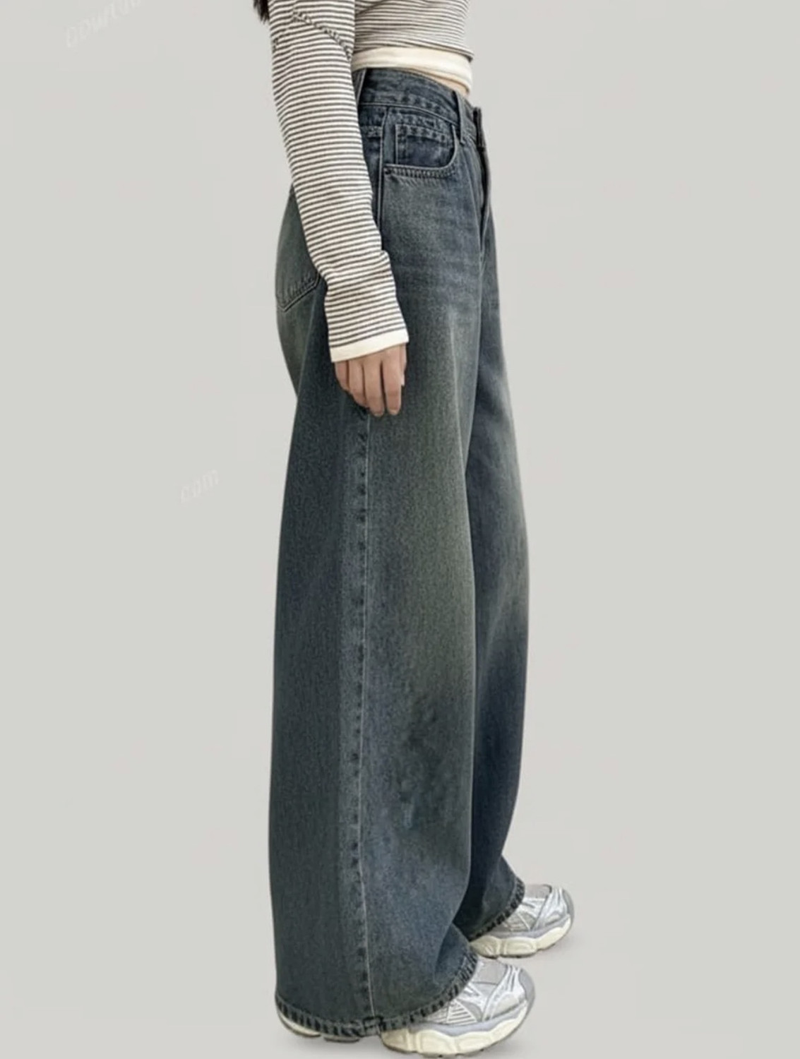 Image of H&H Baggy Fit Women Grey Jeans