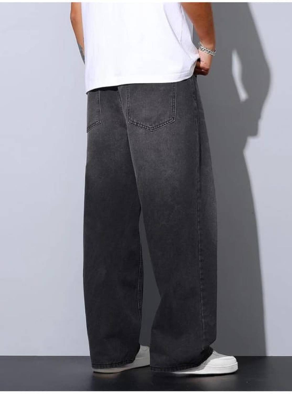 FOXIEFIT Relaxed Fit Men Dark Grey Jeans - Image 4