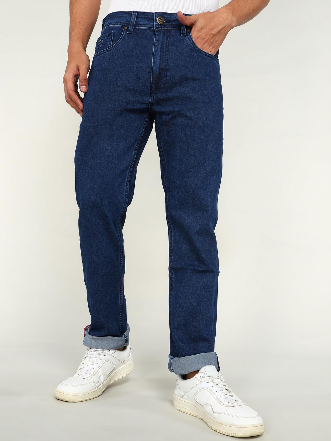 Image of BEING HUMAN Straight Fit Men Blue Jeans