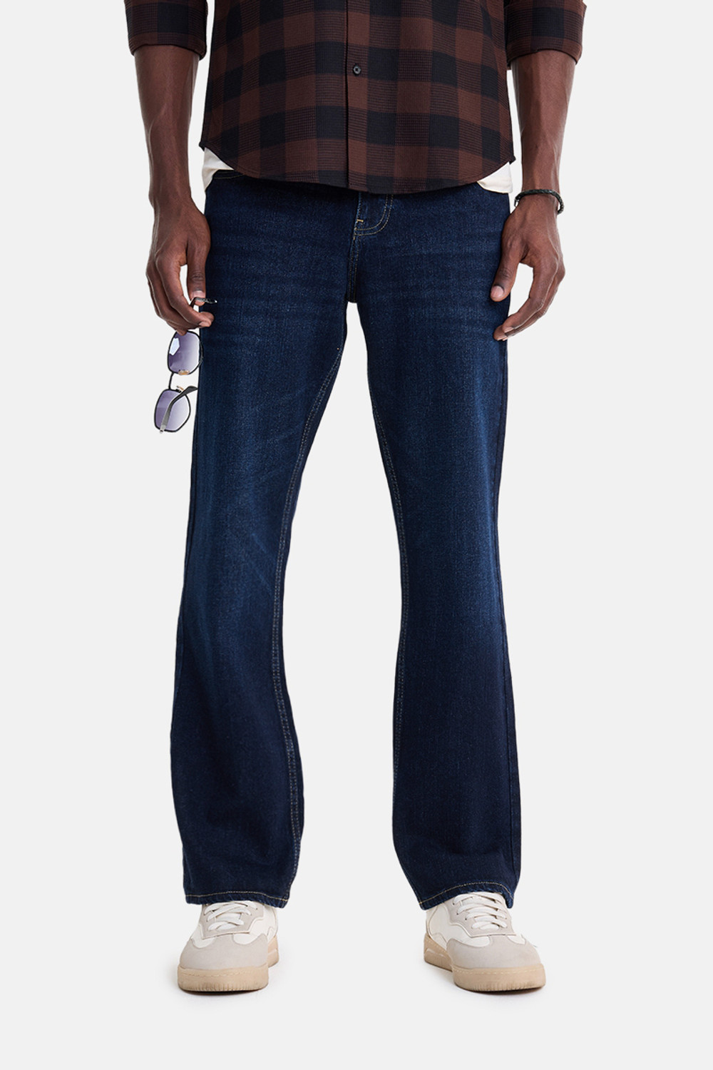Image of Snitch Straight Fit Men Dark Blue Jeans