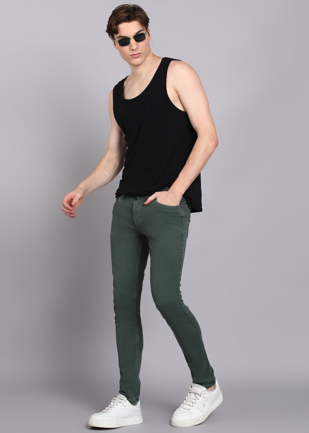 Image of INTEGRITI Skinny Men Light Green Jeans