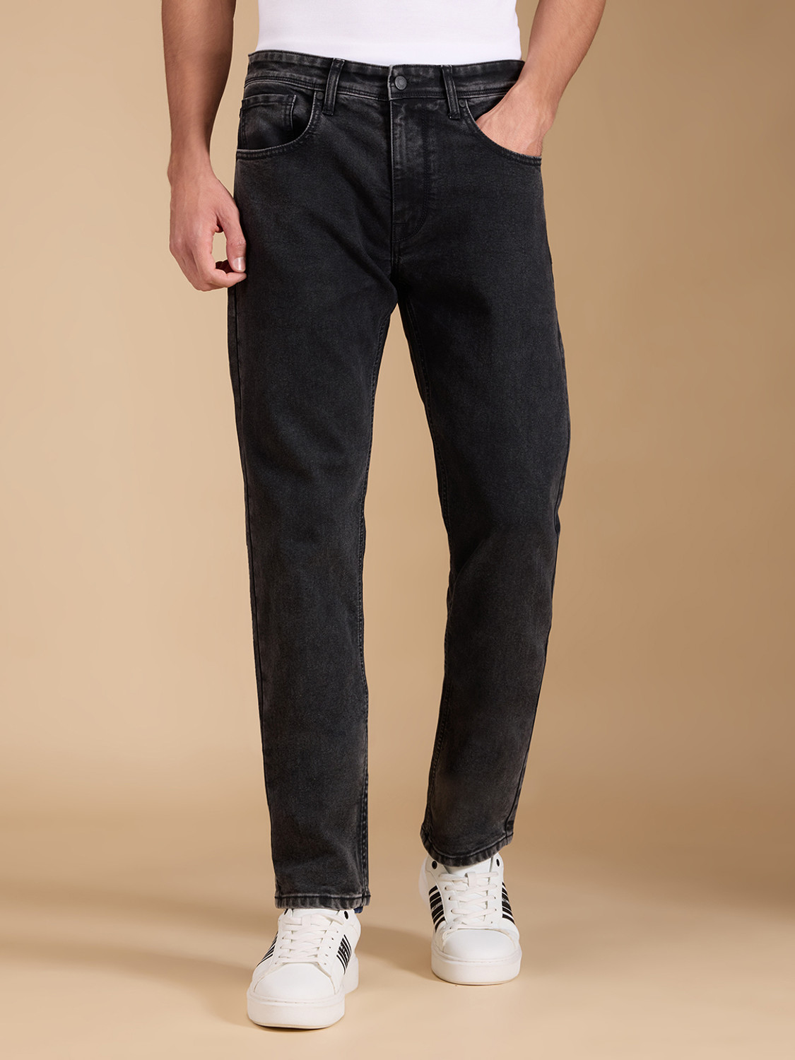 Image of Pepe Jeans Straight Fit Men Black Jeans
