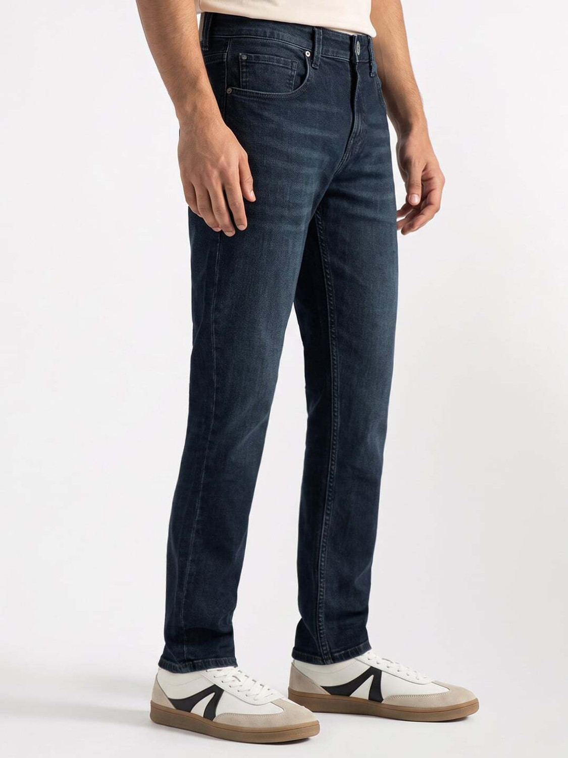 Image of Spykar Men Slim Low Rise Dark Blue Jeans