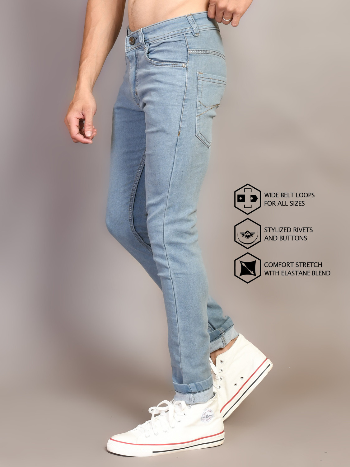 Image of Lzard Slim Men Grey Jeans