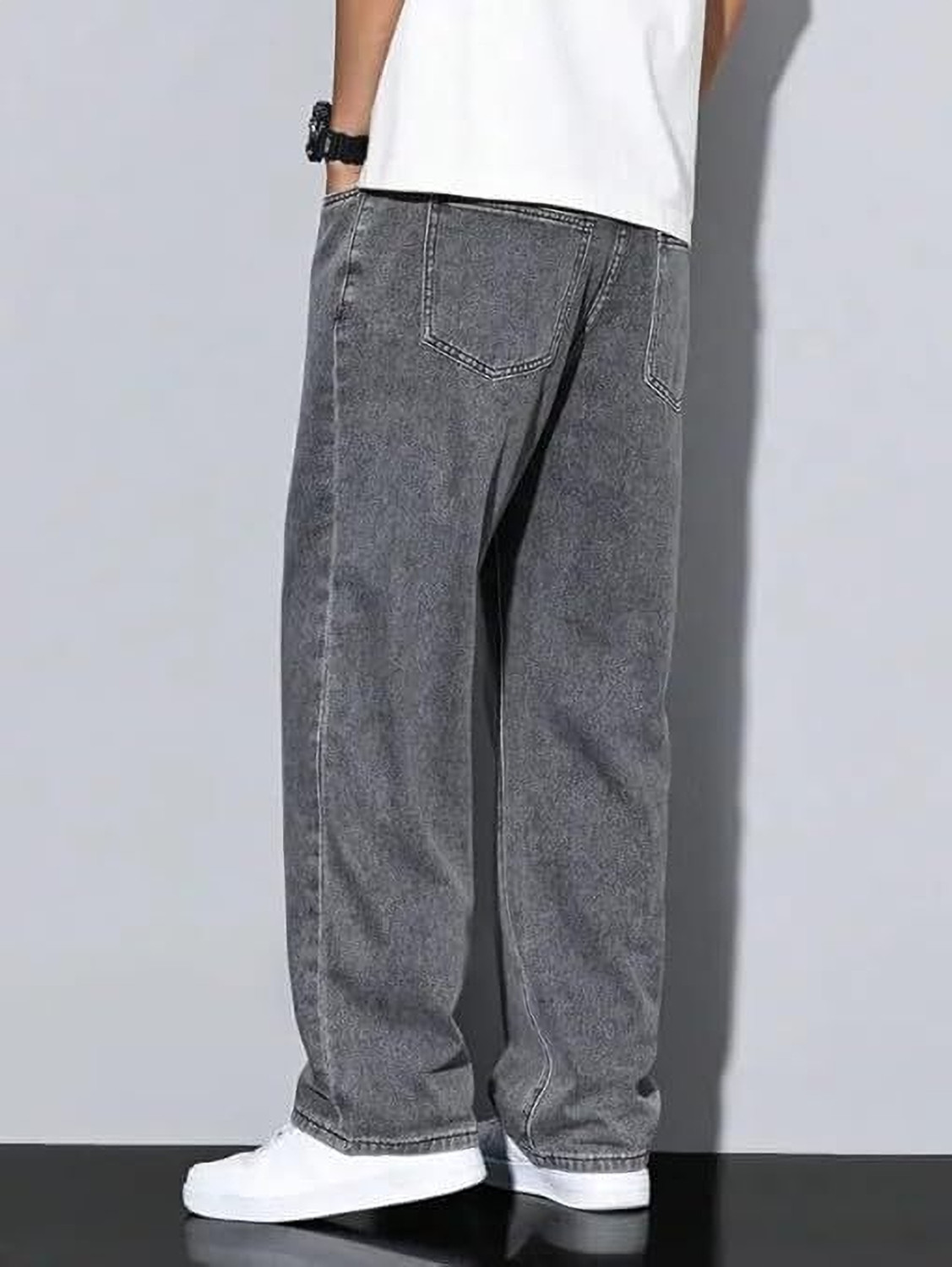 Image of UNITED DENIM Loose Fit Men Grey Jeans