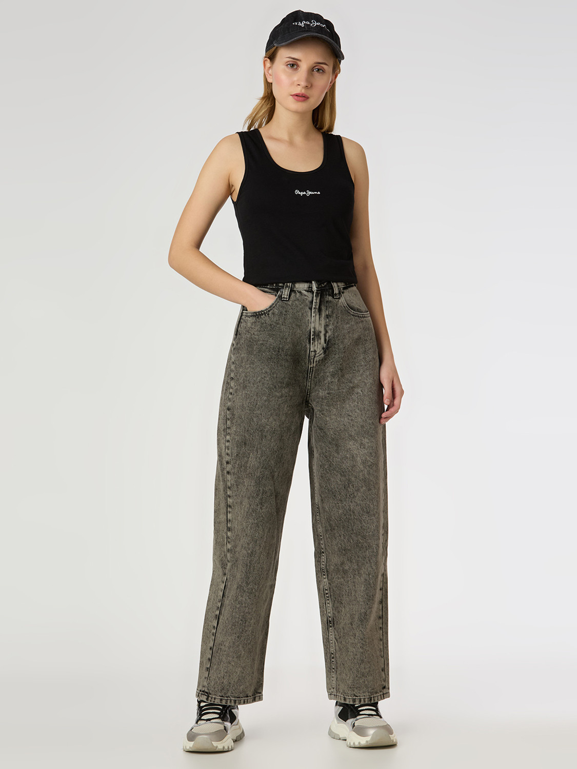 Image of Pepe Jeans Relaxed Fit Women Grey Jeans