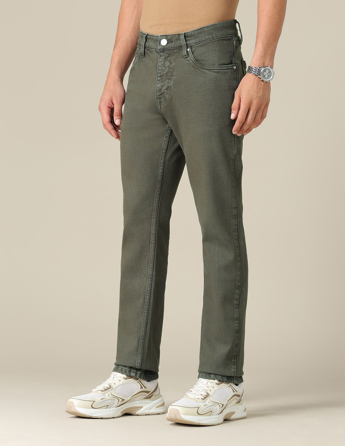 Image of U.S. Polo Assn. Denim Co. Tapered Fit Men Green Jeans