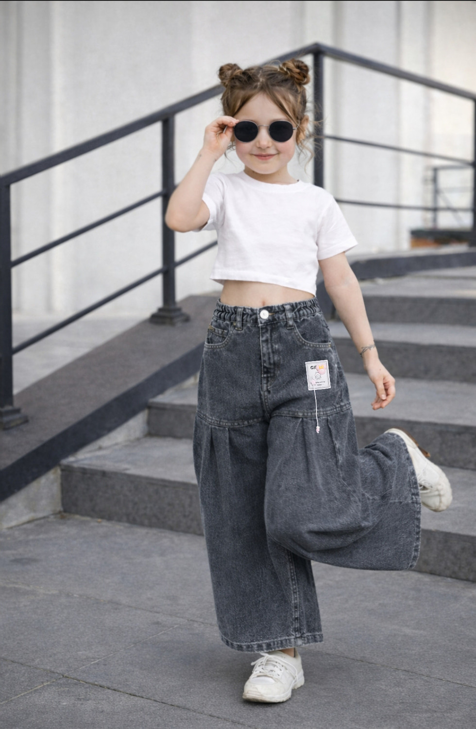 Image of Veridyen Flared Girls Grey Jeans
