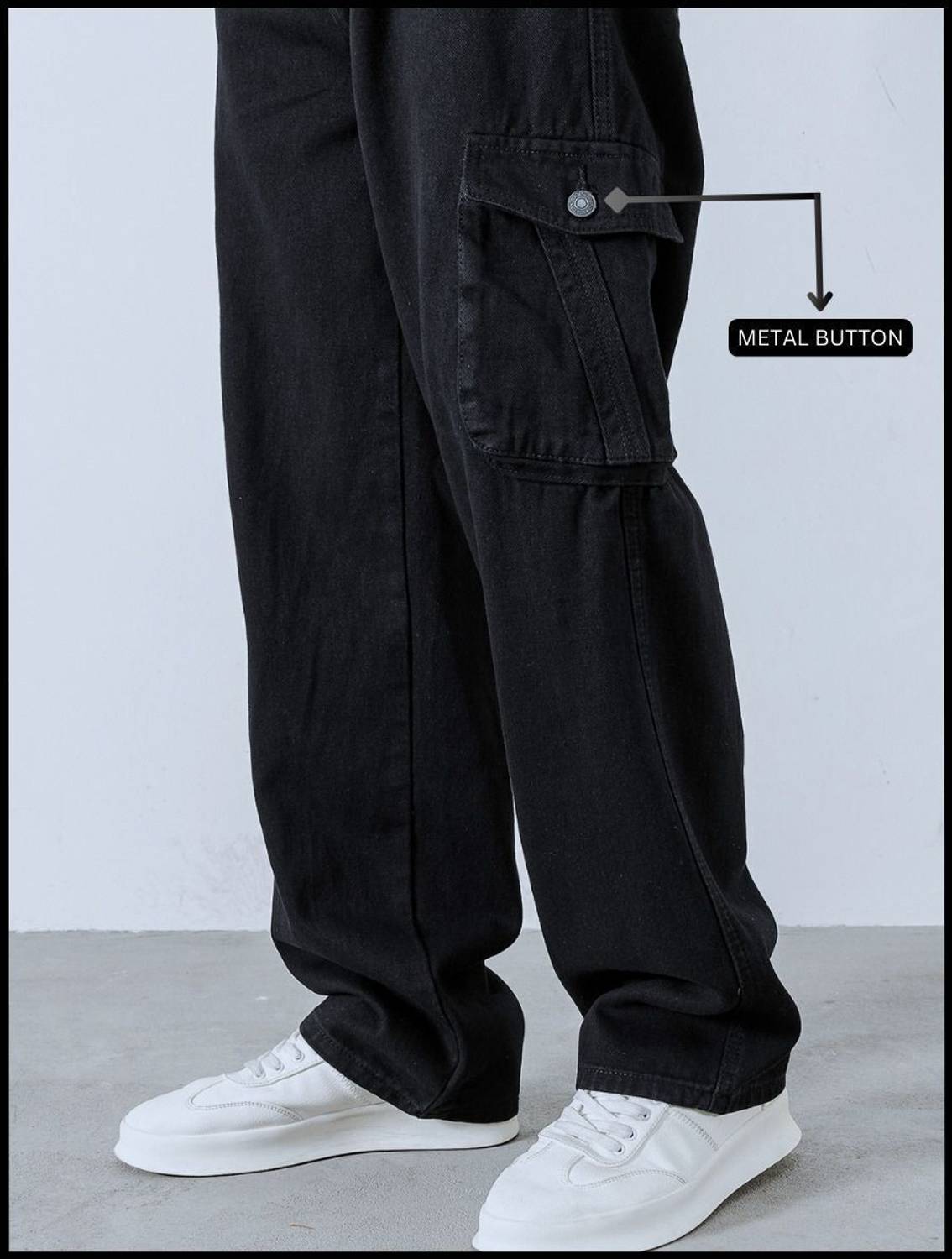 TOP Relaxed Fit Men Black Jeans - Image 3