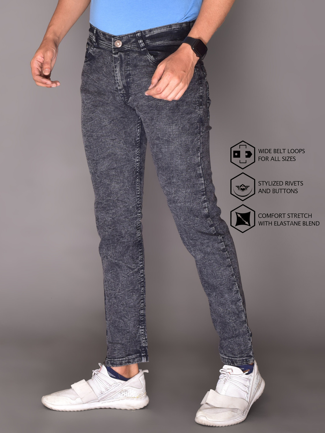 Image of RASSO Slim Men Dark Grey Jeans