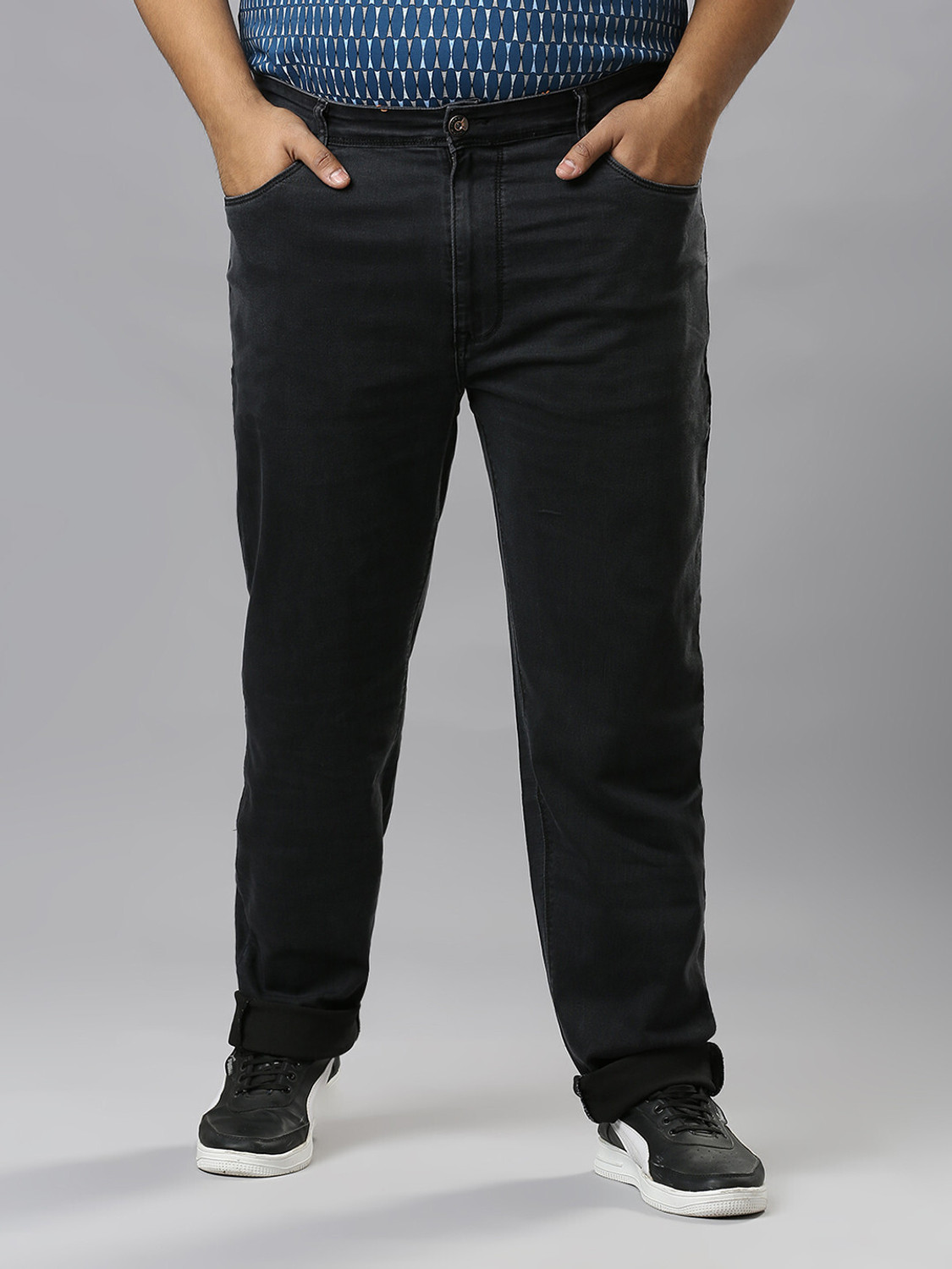 Image of XMEX Men Regular High Rise Dark Grey Jeans