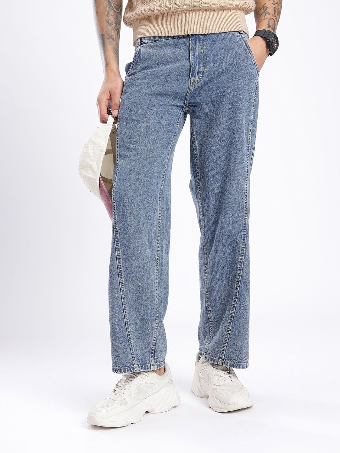 Image of Glitchez Loose Fit Men Blue Jeans