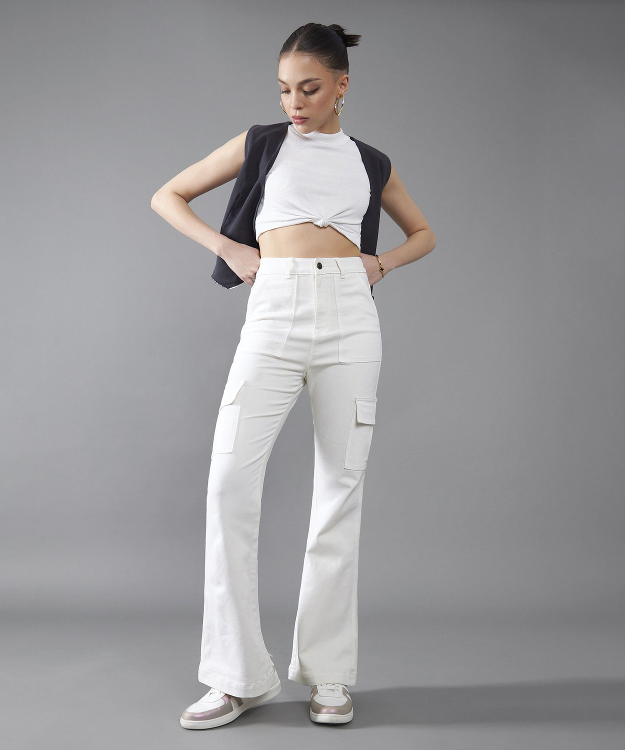 Image of DOLCE CRUDO Boot-Leg Women White Jeans