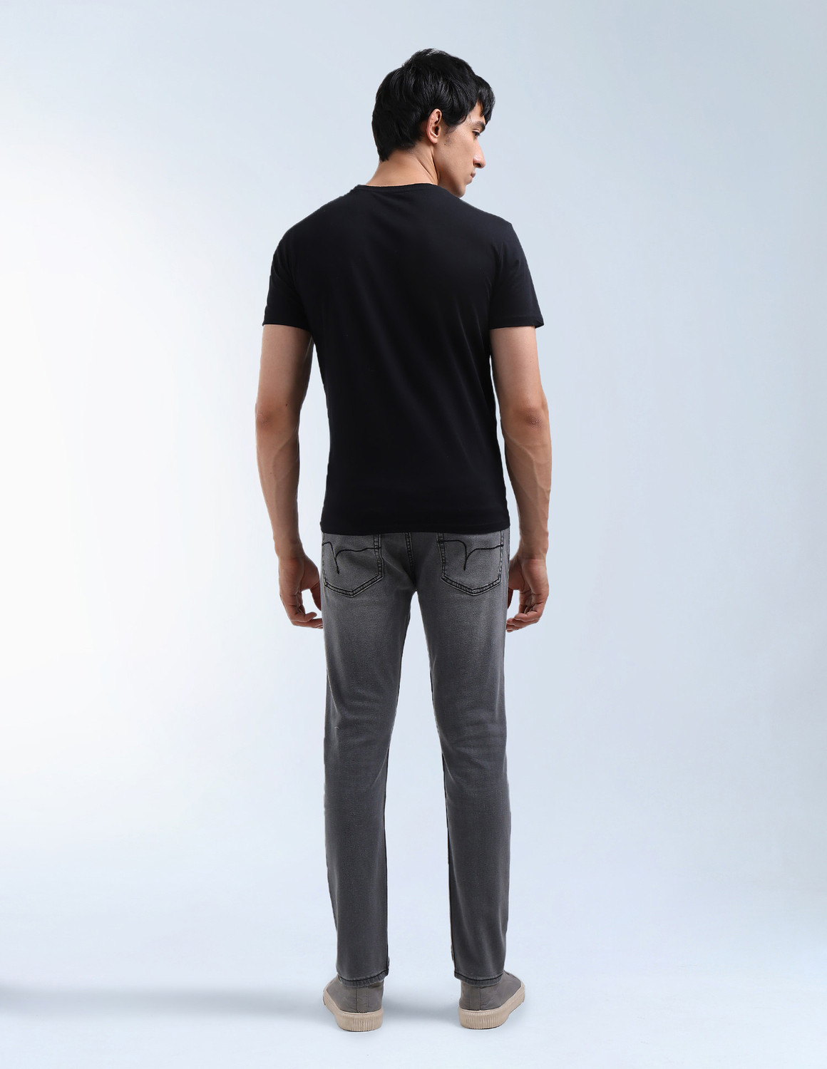 Image of FLYING MACHINE Tapered Fit Men Grey Jeans