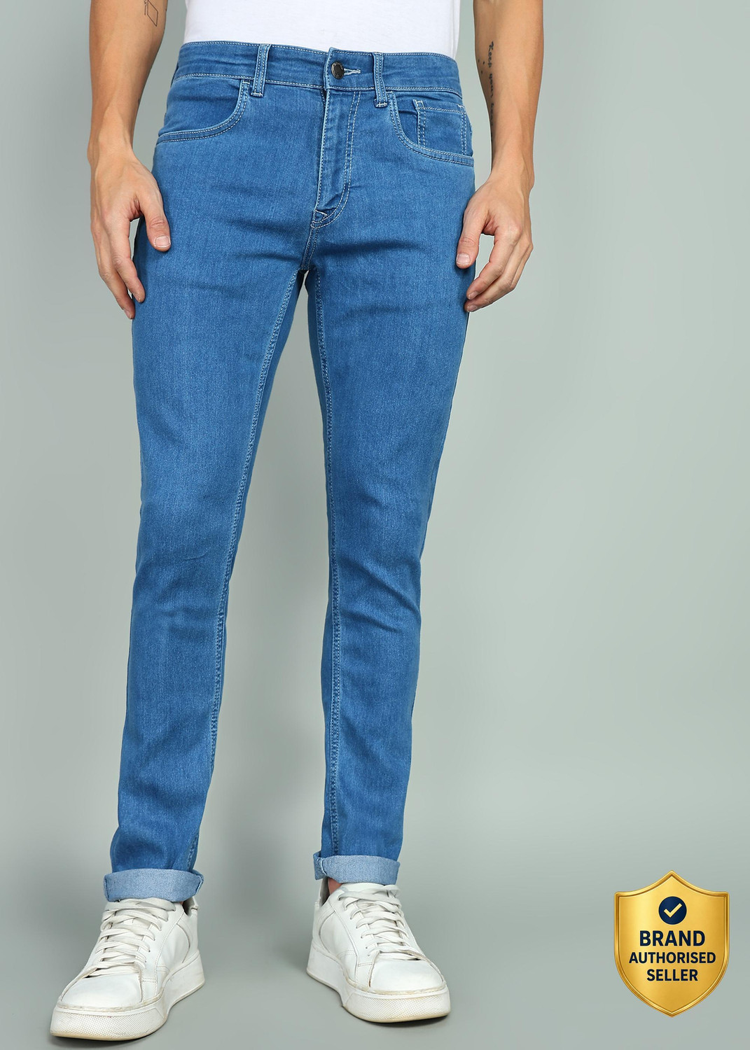 Image of WROGN Slim Men Blue Jeans