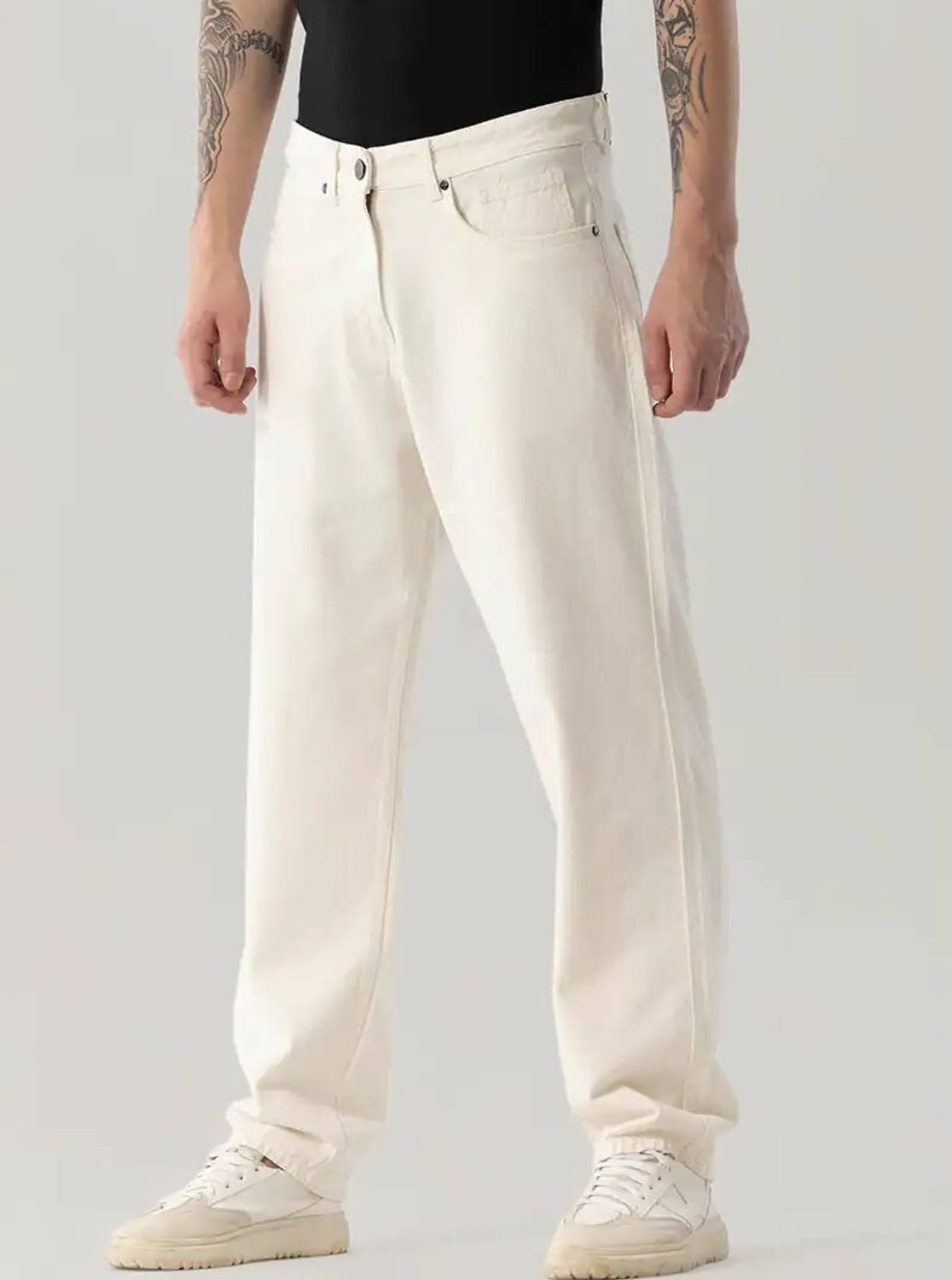 DENIM Straight Fit Men White Jeans - Image 2