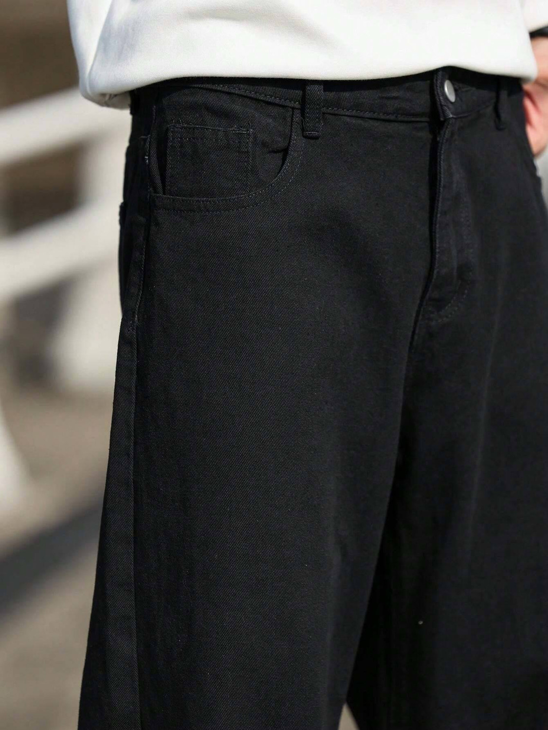 Image of DENIM LOOK Loose Fit Men Black Jeans