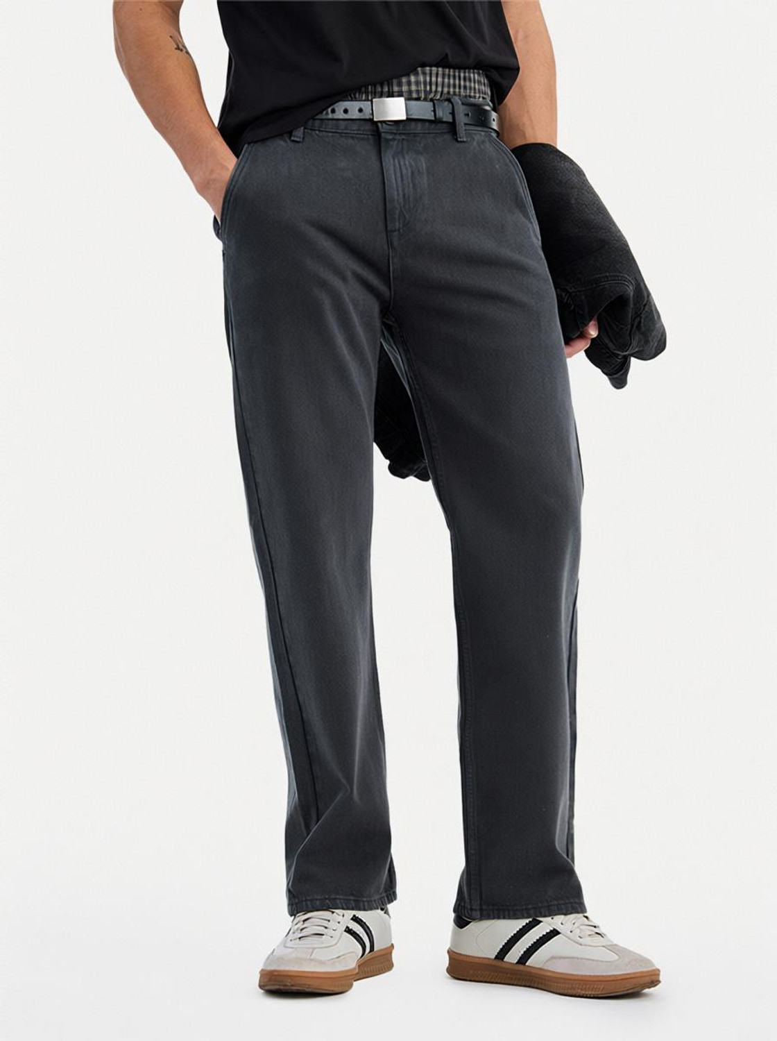 Snitch Straight Fit Men Dark Grey Jeans