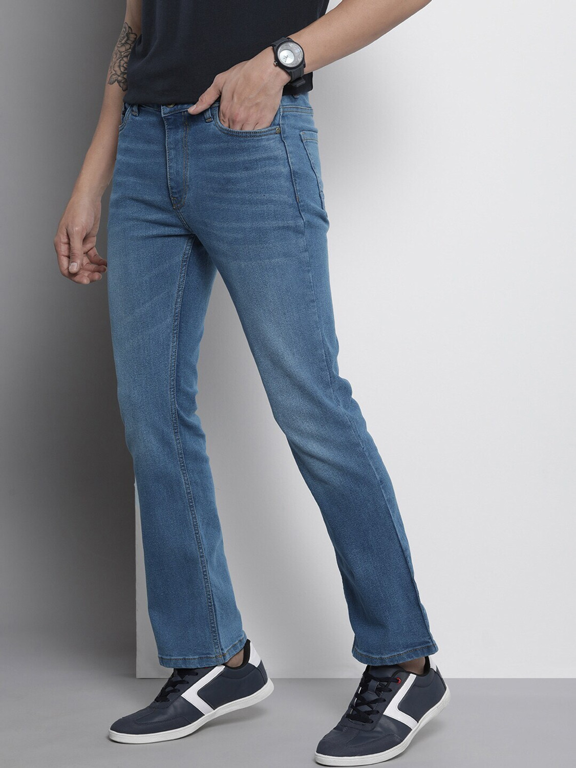 Image of The Indian Garage Co. Boot-Leg Men Blue Jeans