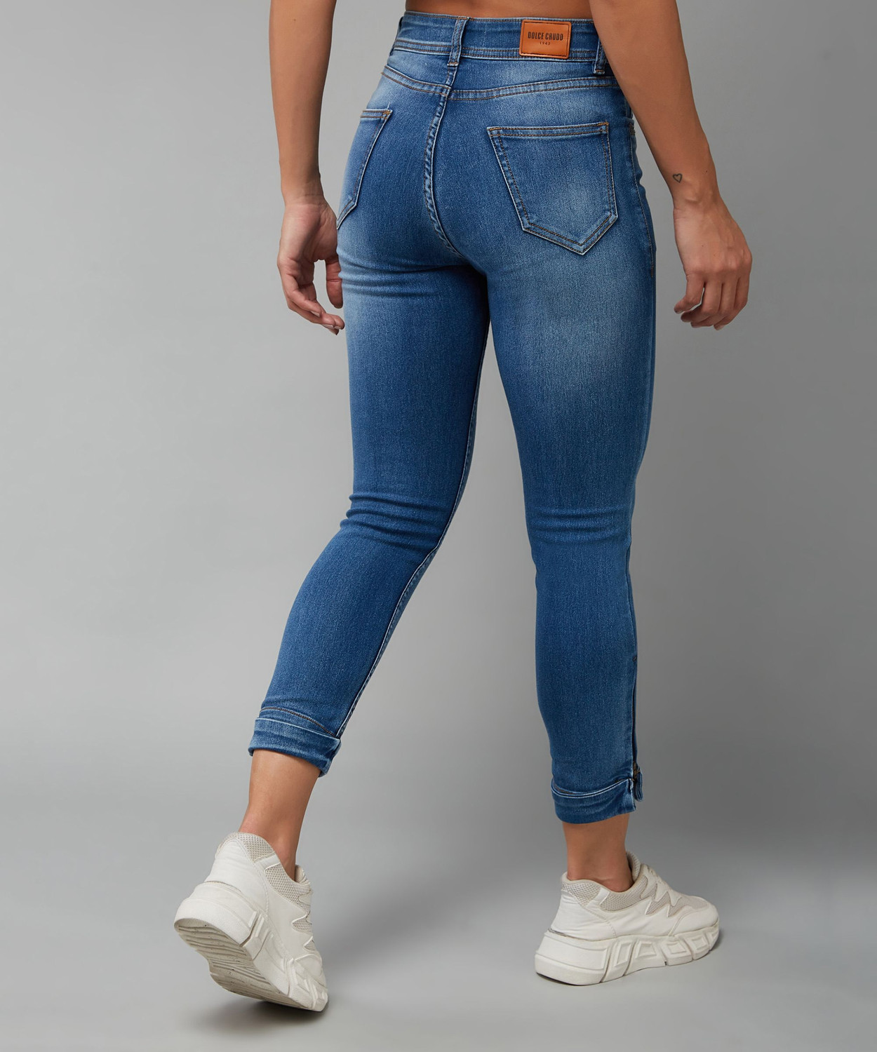 Image of DOLCE CRUDO Skinny Women Blue Jeans