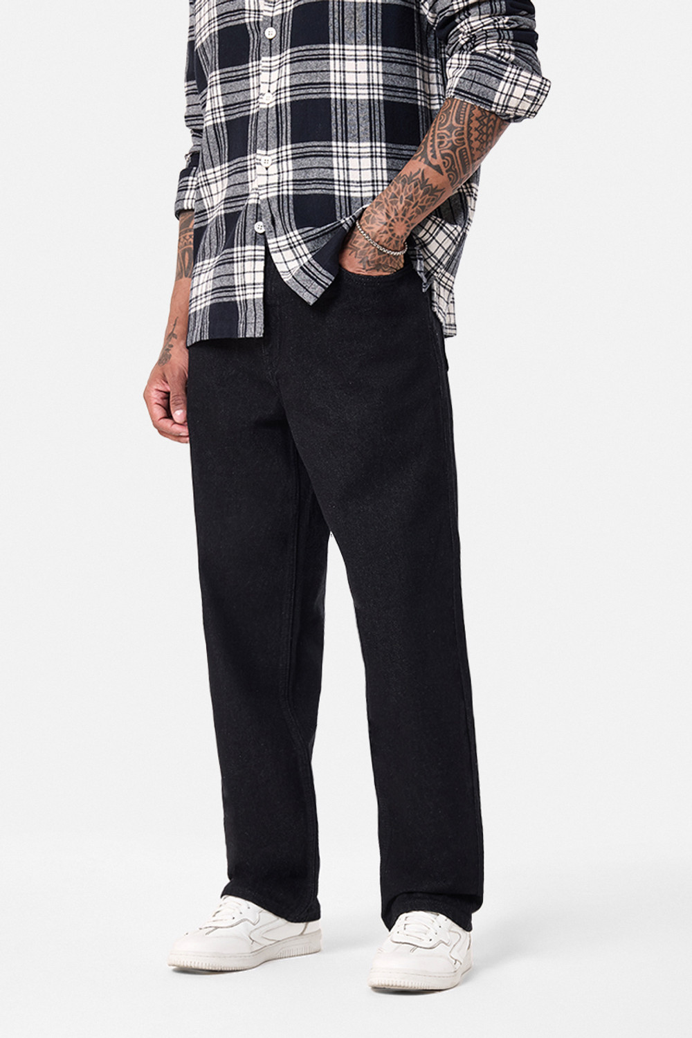 Image of Snitch Baggy Fit Men Black Jeans