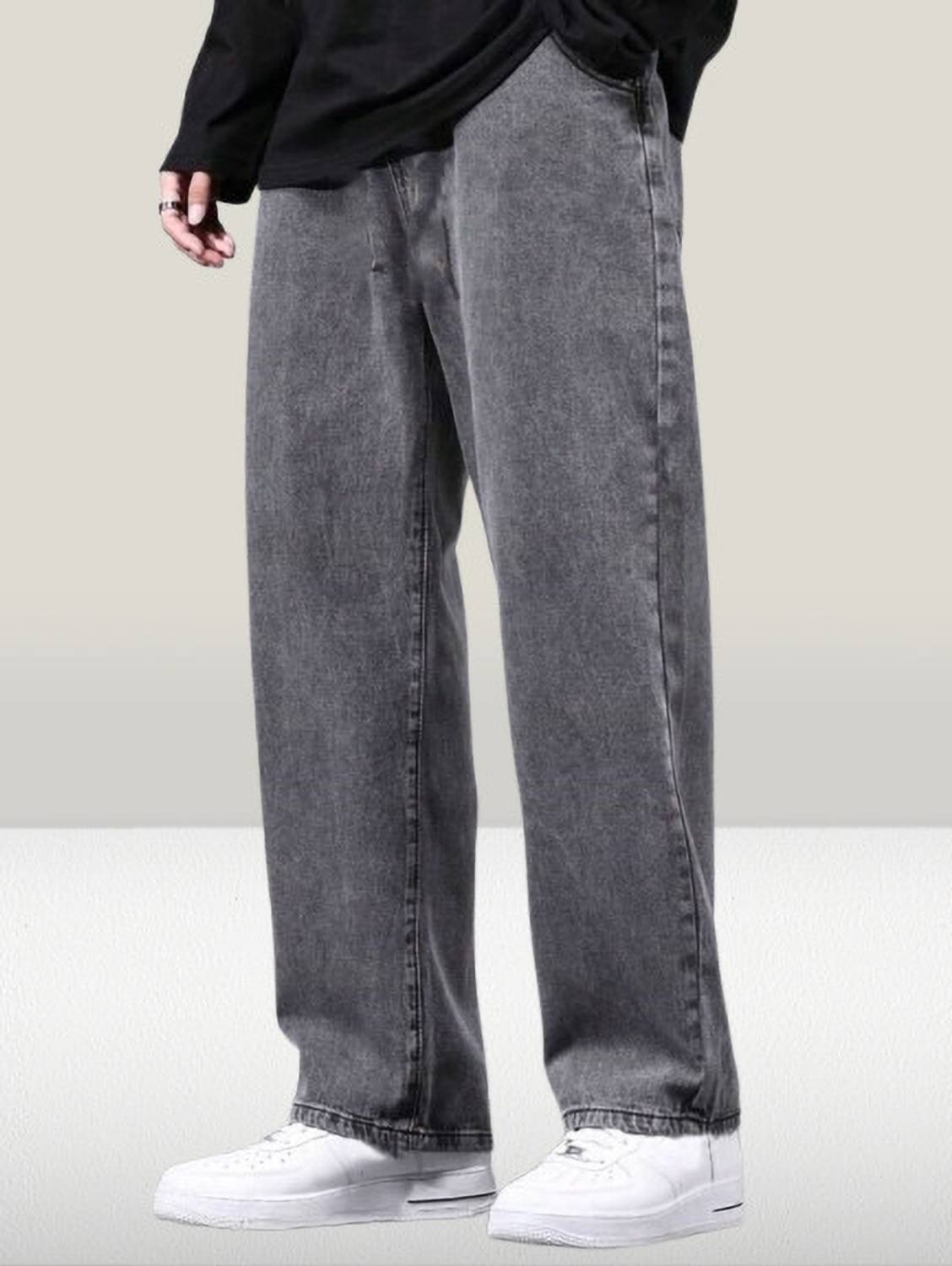 MEIXN Straight Fit Men Grey Jeans