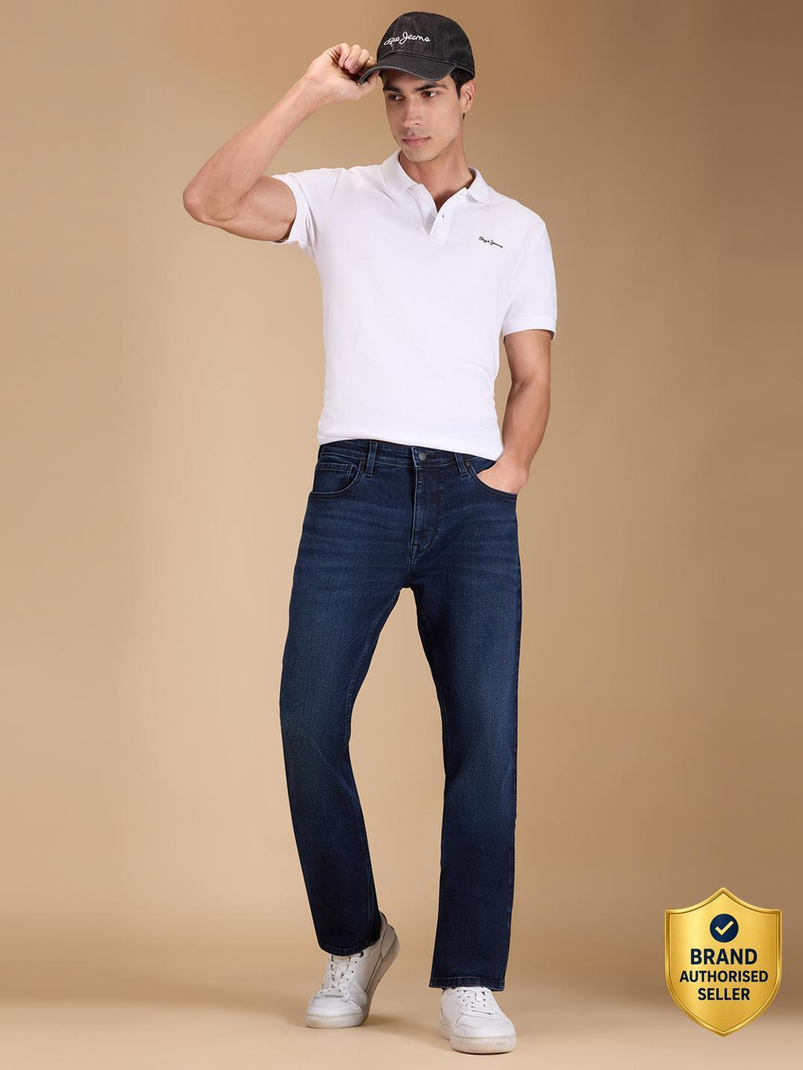 Pepe Jeans Men Straight Fit Mid Rise Dark Blue Jeans