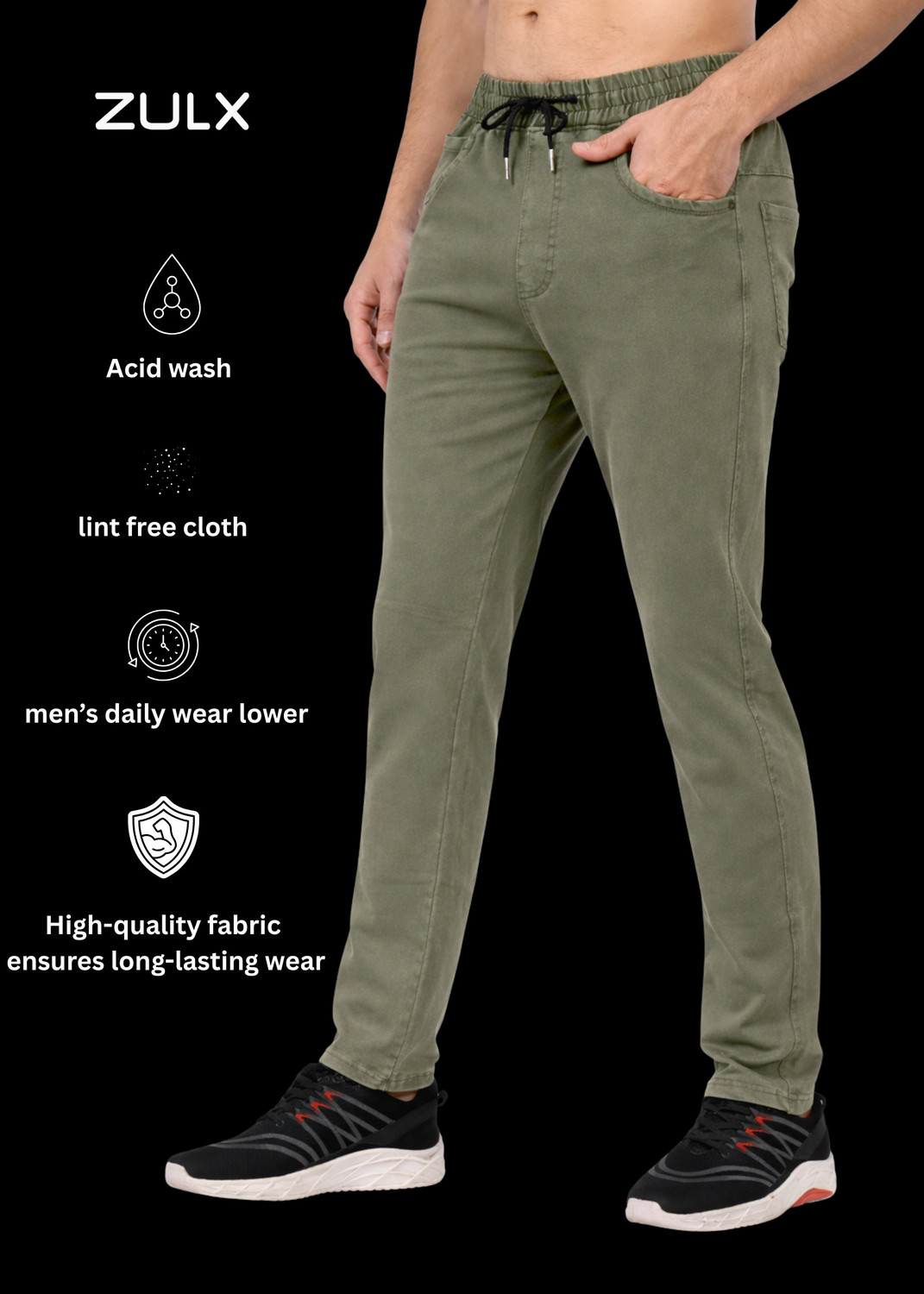 Image of ZULX Jogger Fit Men Light Green Jeans