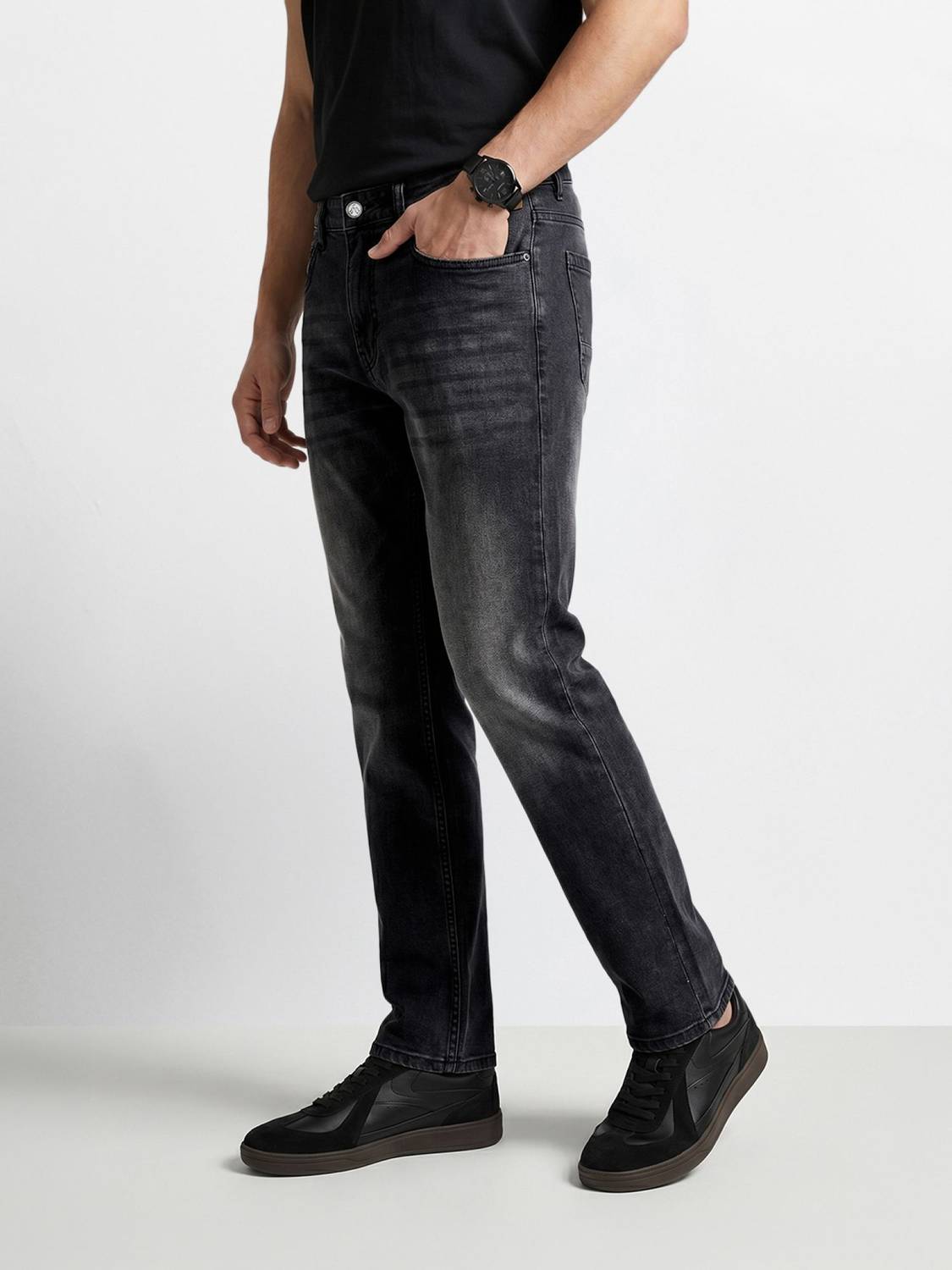 The Indian Garage Co. Regular Men Black Jeans - Image 2