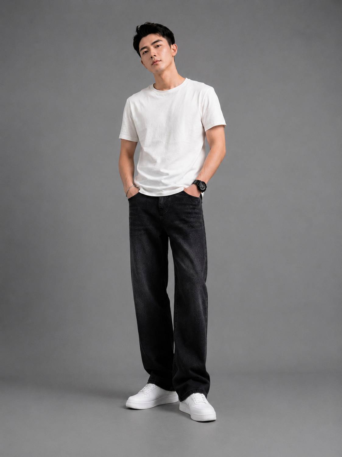 NYIA Loose Fit Men Grey Jeans - Image 5