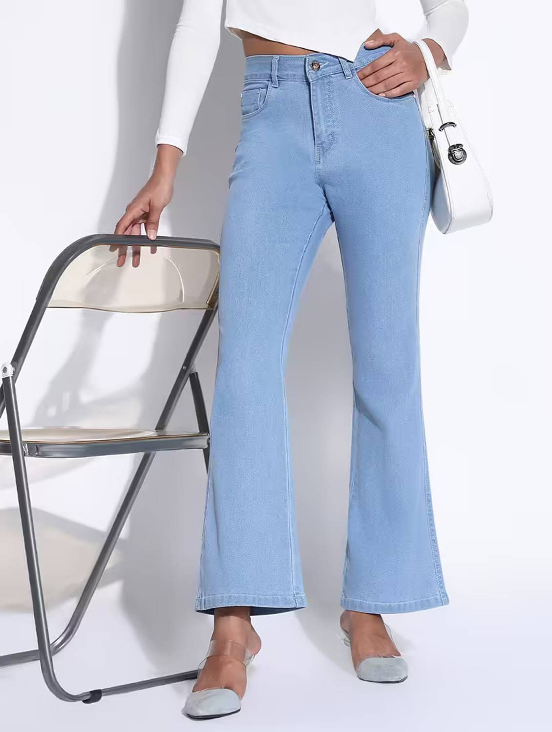 ADBUCKS Boot-Leg Women Light Blue Jeans