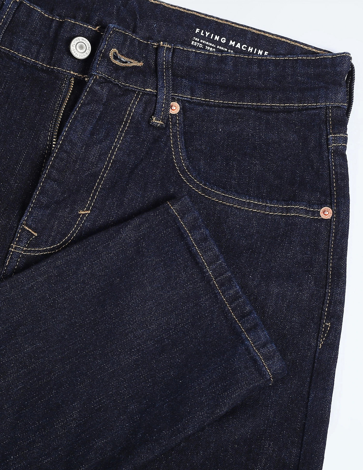 Image of FLYING MACHINE Tapered Fit Men Blue Jeans