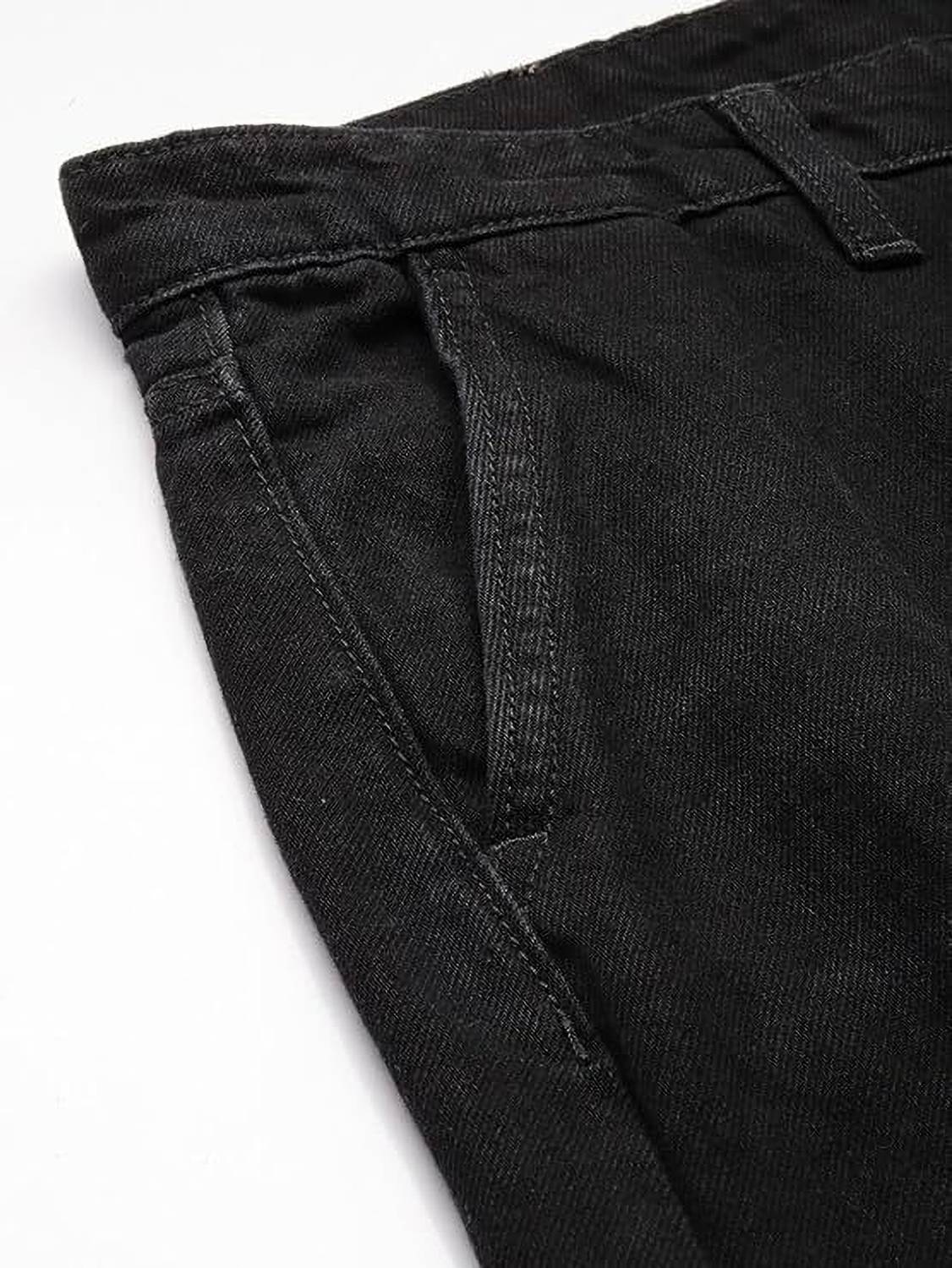 AzzureAttire Loose Fit Black Jeans - Image 3