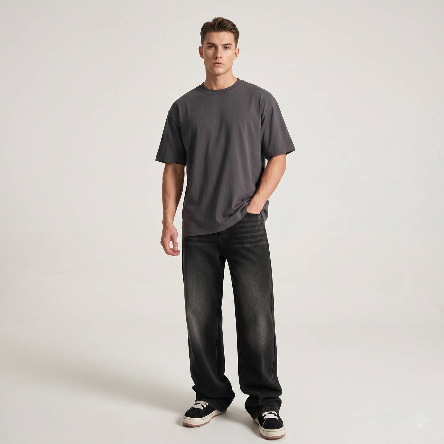 ALLFALAH Straight Fit Black Jeans - Image 4