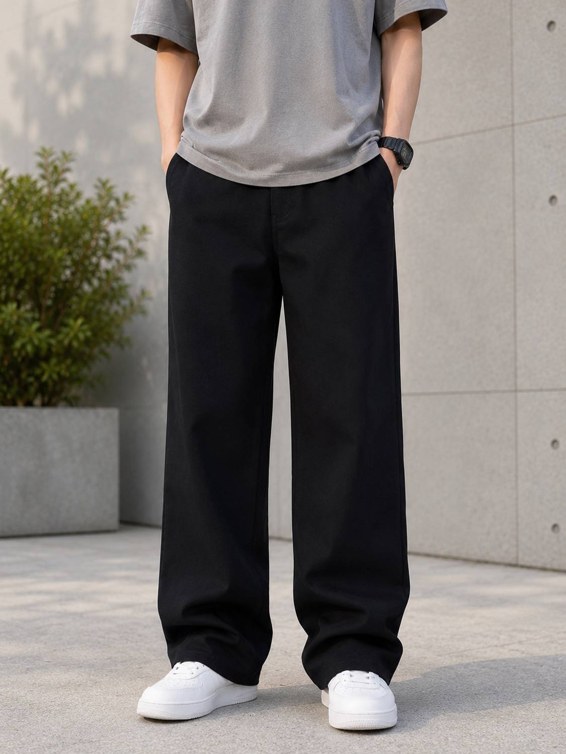 AzureAttire Relaxed Fit Men Black Jeans