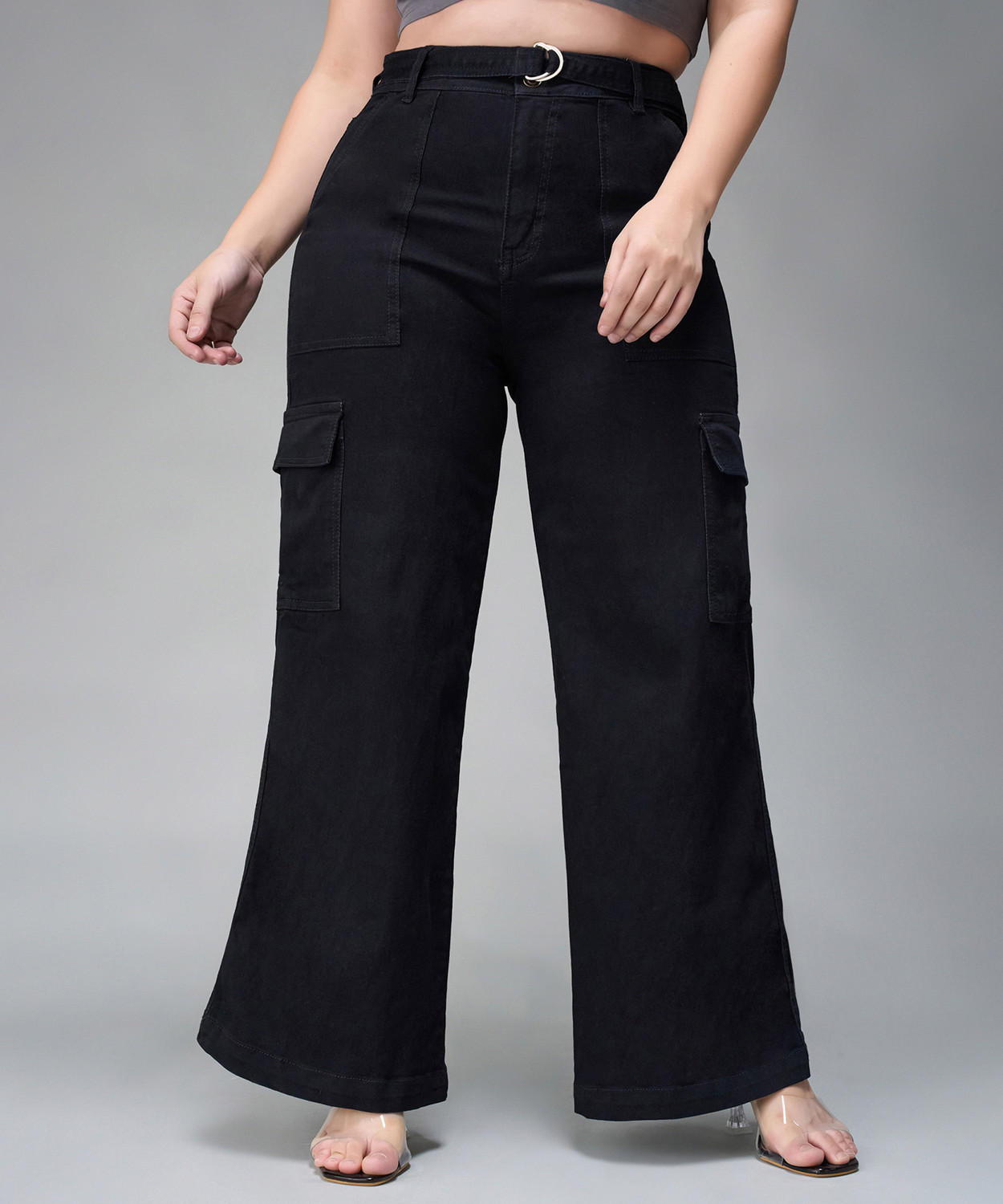 Image of Miss Chase Flared Women Black Jeans