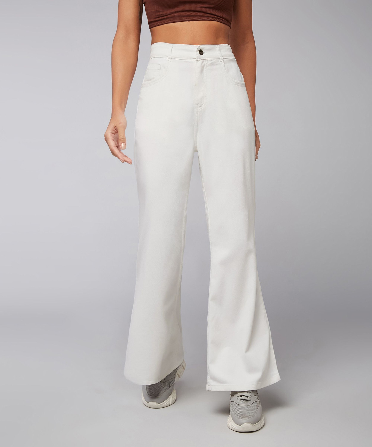 Image of DOLCE CRUDO Boot-Leg Women White Jeans