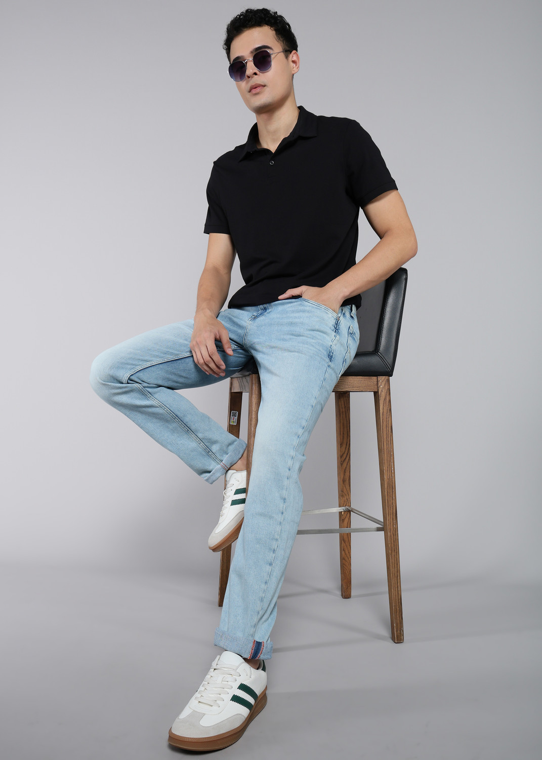 Image of KILLER Men Slim Mid Rise Blue Jeans