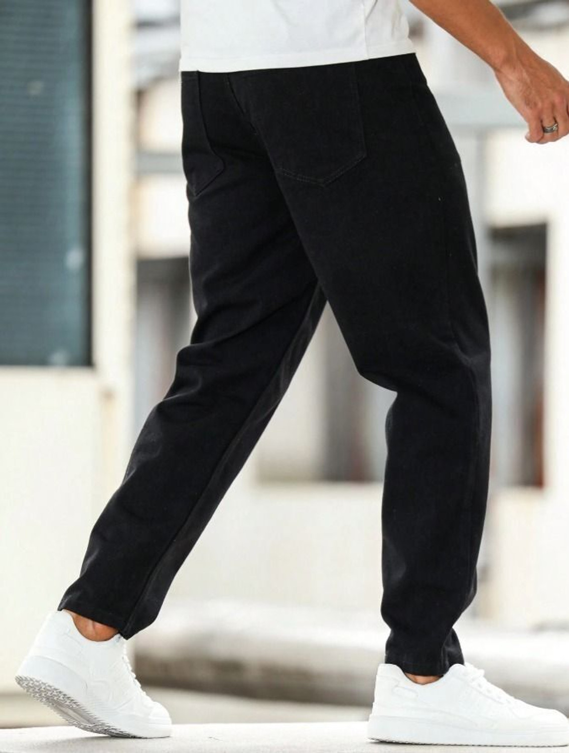 Image of PERISFASHION Relaxed Fit Men Black Jeans