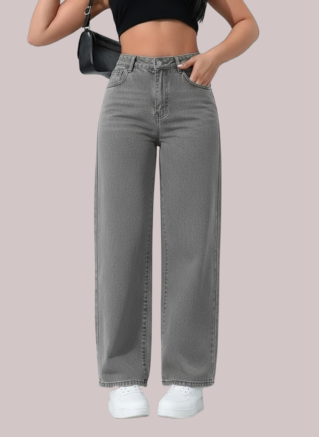 Image of Dollfashion Regular Women Grey Jeans