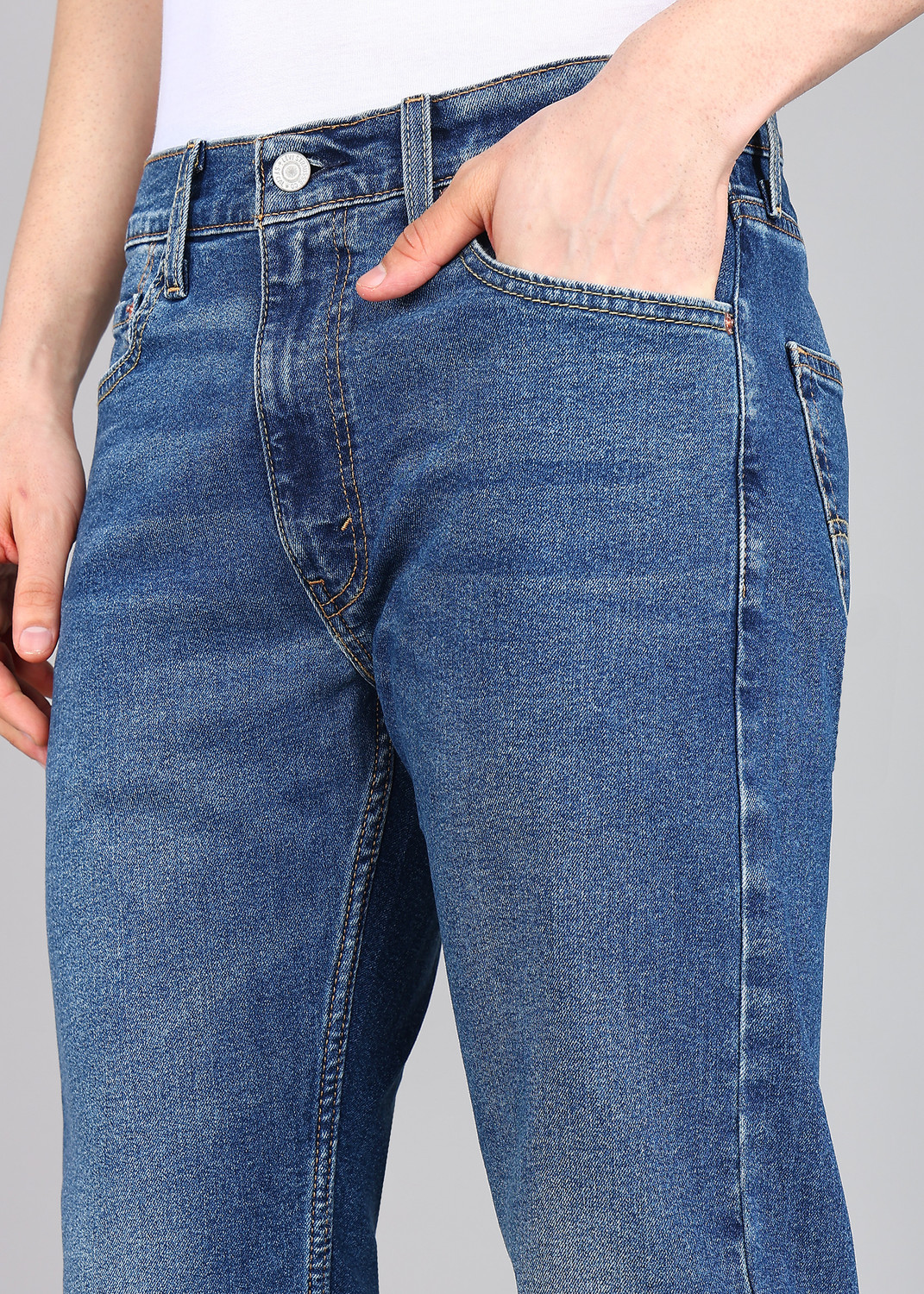 Image of LEVI'S 505 Straight Fit Men Blue Jeans