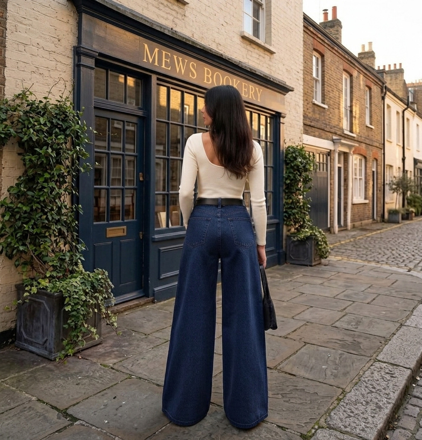 Image of Dollfashion Baggy Fit Women Dark Blue Jeans