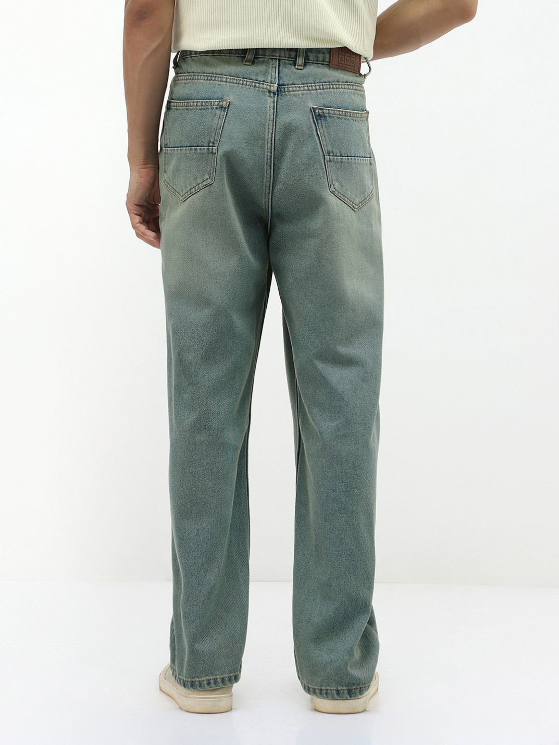 Image of Urbano Fashion Loose Fit Men Light Green Jeans