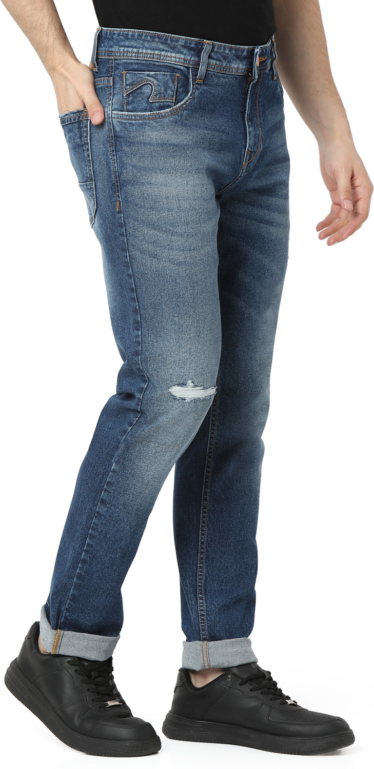 Image of Spykar Men Slim Low Rise Blue Jeans