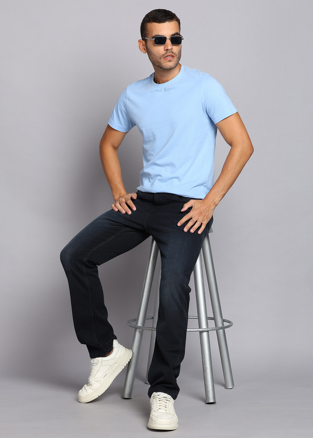 Image of KILLER Straight Fit Men Dark Blue Jeans