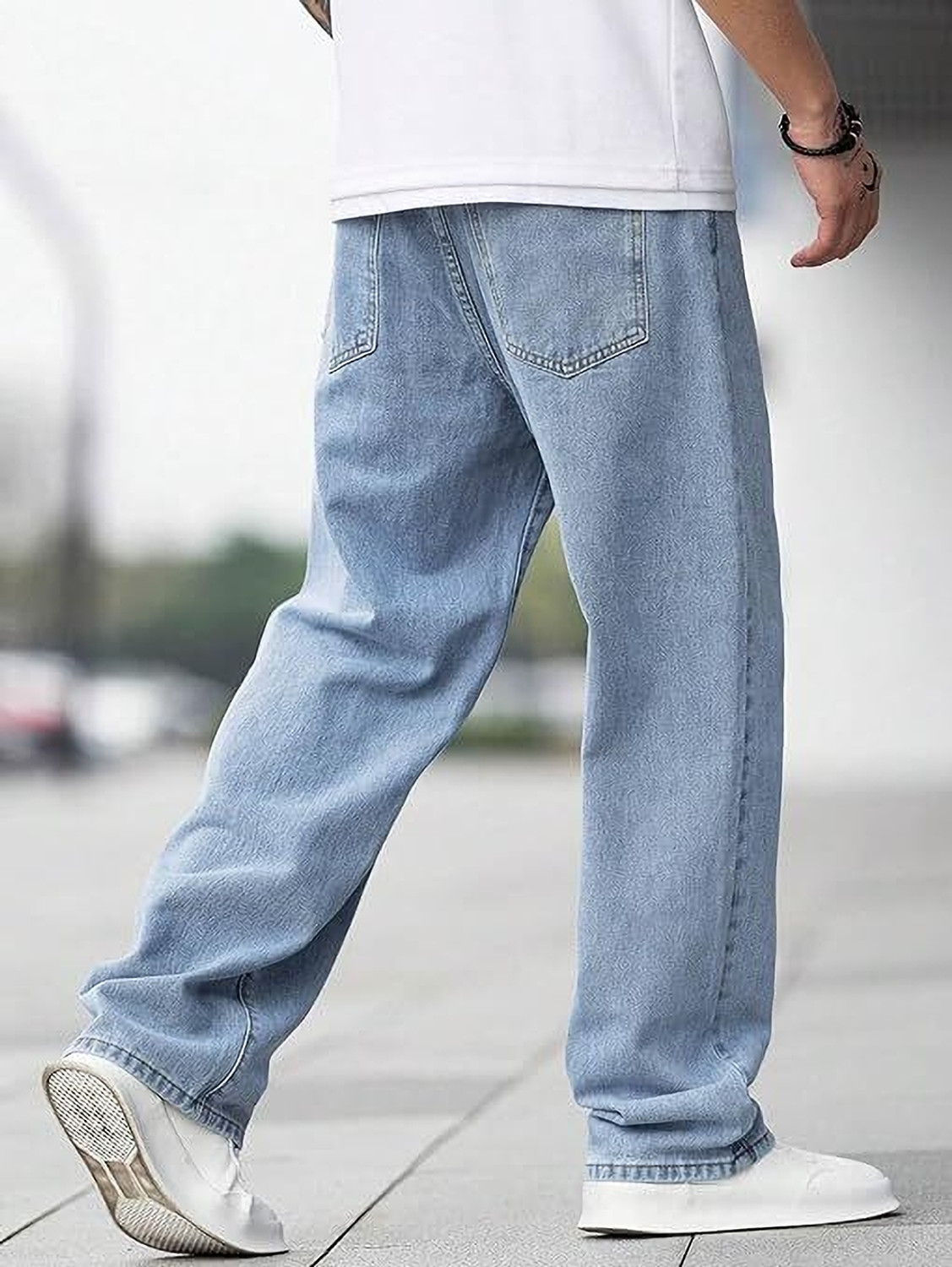 Image of UNITED DENIM Straight Fit Men Light Blue Jeans