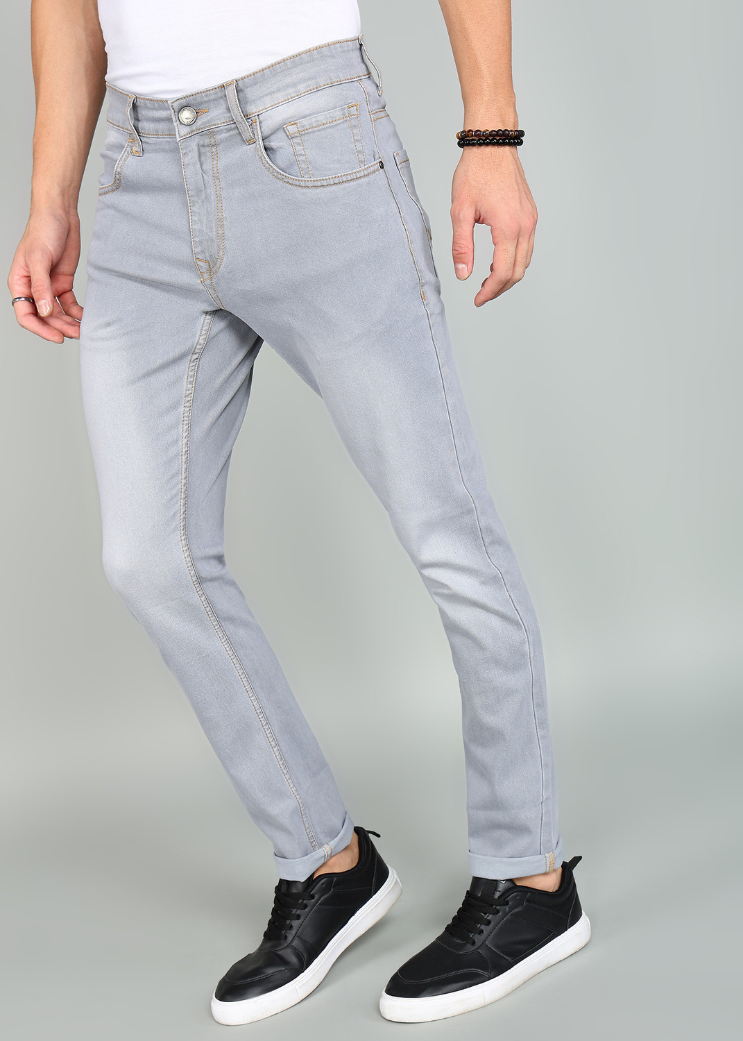 Image of WROGN Slim Men Grey Jeans