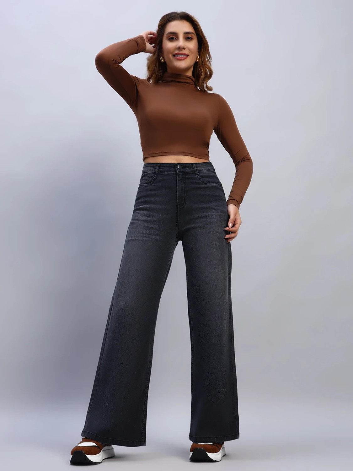 Image of GUTI Flared Women Black Jeans
